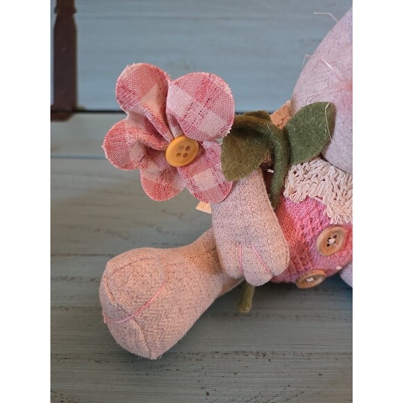 Cotton & Co. Easter Rabbit Fabric Shelf Sitter Tabletop Doll Pink Weighted Bunny - Picture 7 of 9